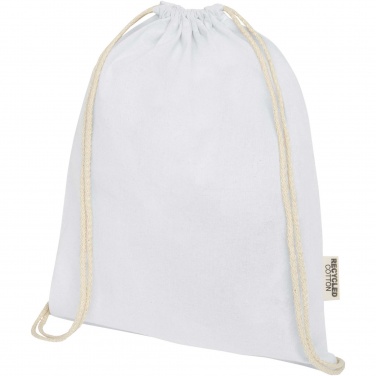 Logo trade promotional giveaways image of: Oregon 140 g/m² GRS recycled cotton drawstring bag