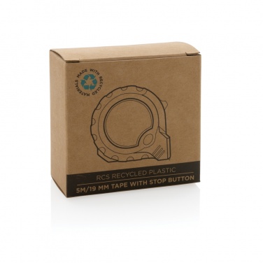 Logo trade promotional merchandise picture of: RCS recycled plastic 5M/19 mm tape with stop button
