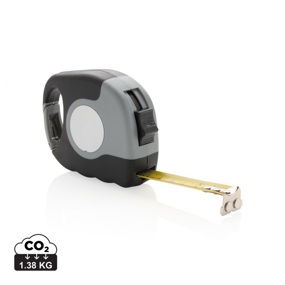 Logo trade promotional giveaways image of: Measuring tape with carabiner