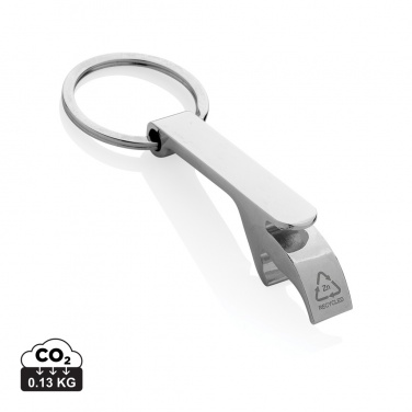 Logo trade corporate gifts image of: RCS recycled zinc alloy bottle opener keychain