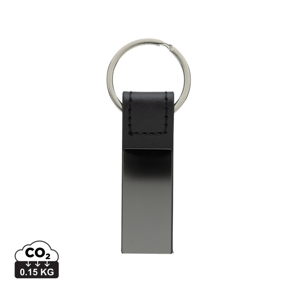 Logo trade business gift photo of: Luxury PU keychain RCS recycled zinc alloy