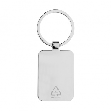 Logo trade promotional gifts picture of: RCS recycled zinc alloy rectangle keychain with bamboo