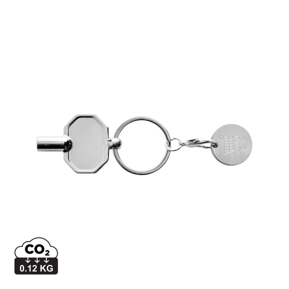 Logotrade business gifts photo of: RCS recycled zinc alloy radiator key keychain with coin
