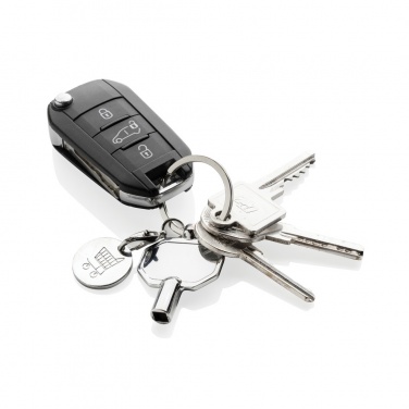 Logotrade promotional merchandise image of: RCS recycled zinc alloy radiator key keychain with coin