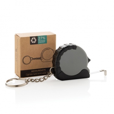 Logo trade business gift photo of: MeasureMate RCS reycled ABS 1 meter tape keychain