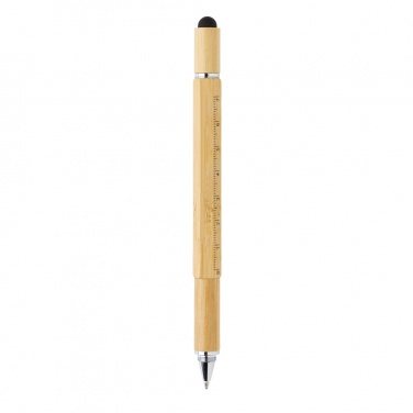 Logo trade promotional giveaways picture of: Bamboo 5-in-1 toolpen