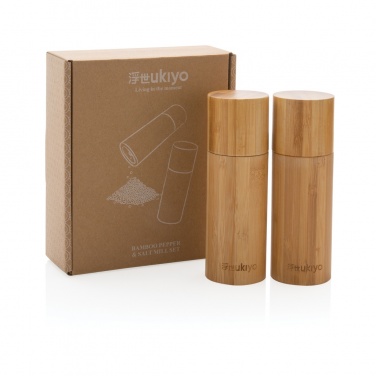 Logotrade promotional merchandise photo of: Ukiyo bamboo salt and pepper mill set