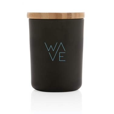 Logo trade promotional merchandise image of: Ukiyo deluxe scented candle with bamboo lid