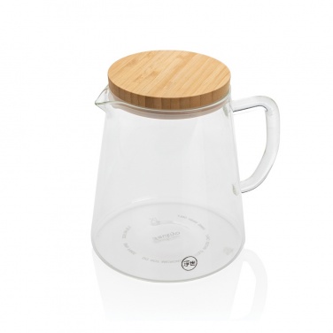 Logotrade promotional products photo of: Ukiyo borosilicate glass carafe with bamboo lid 1.2L