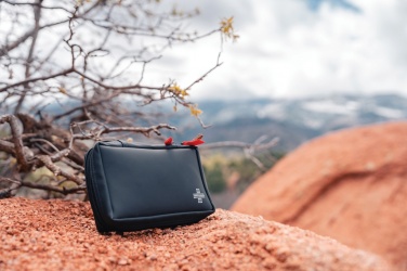 Logotrade promotional item image of: RCS recycled nubuck PU pouch  first aid set