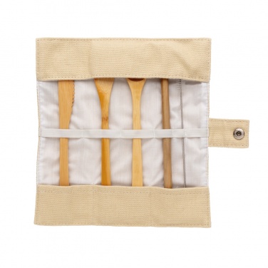 Logo trade business gift photo of: Reusable bamboo travel cutlery set