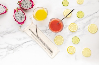 Logo trade promotional product photo of: Reusable stainless steel 3 pcs straw set