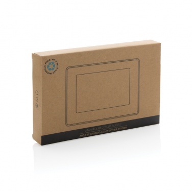 Logo trade corporate gift photo of: Utah RCS recycled plastic and bamboo LED clock
