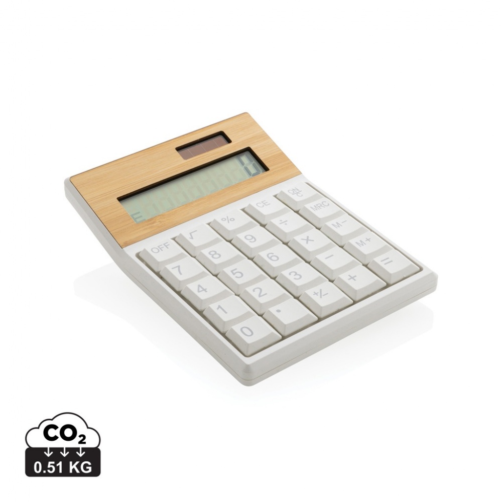Logo trade business gift photo of: Utah RCS recycled plastic and  bamboo calculator