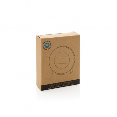 Logotrade promotional products photo of: Utah RCS rplastic and bamboo LCD desk clock