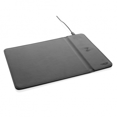 Logo trade promotional giveaway photo of: Swiss Peak RCS recycled PU 10W wireless charging mousepad