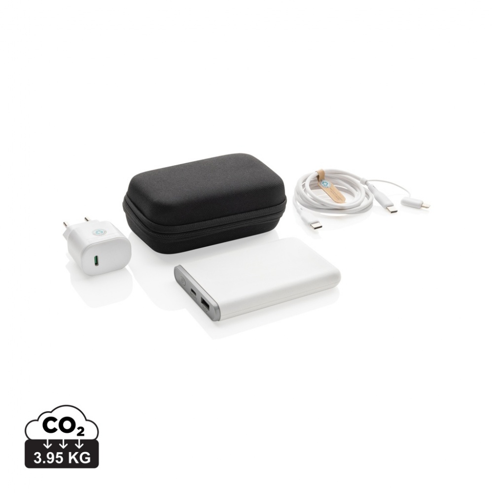 Logotrade promotional item picture of: Surge RCS recyled PET 20W type C 3 pcs charging set