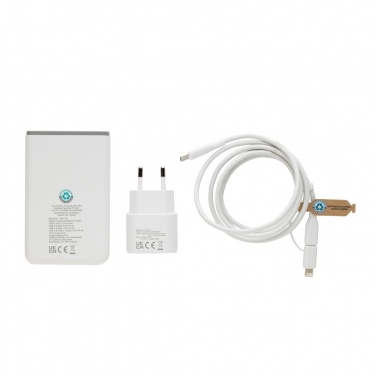 Logo trade promotional giveaways image of: Surge RCS recyled PET 20W type C 3 pcs charging set