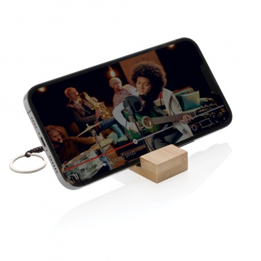 Logotrade corporate gifts photo of: Standkey bamboo keychain phone stand