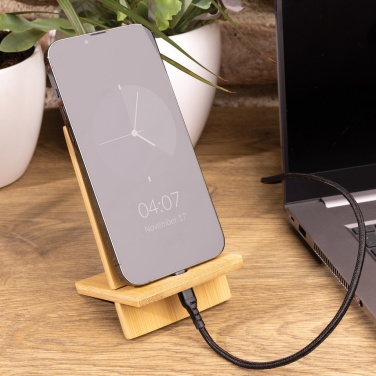 Logo trade promotional products image of: Bamboo phone stand in kraft box