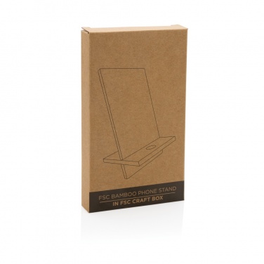 Logo trade corporate gifts picture of: Bamboo phone stand in kraft box