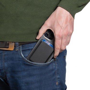 Logo trade promotional giveaway photo of: Magstand RCS recycled PU magnetic phone wallet with stand