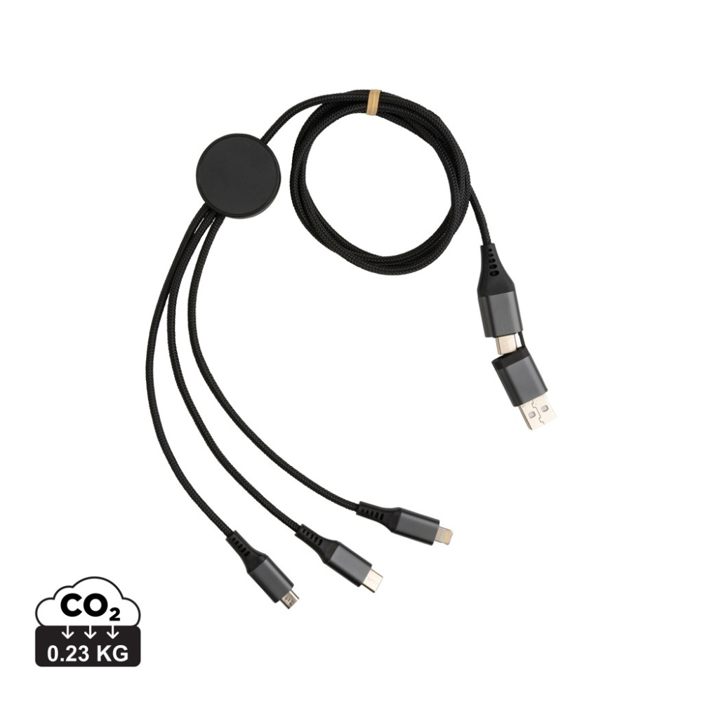 Logo trade promotional gift photo of: Terra RCS recycled aluminium 120cm 6-in-1 cable