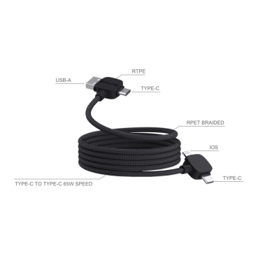 Logotrade promotional product picture of: Urban Vitamin Stockton 65W RCS RTPE/RPET magnetic cable