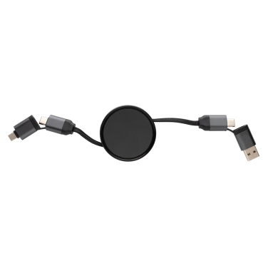 Logotrade promotional gift picture of: Terra RCS recycled aluminium retractable 6 in 1 cable