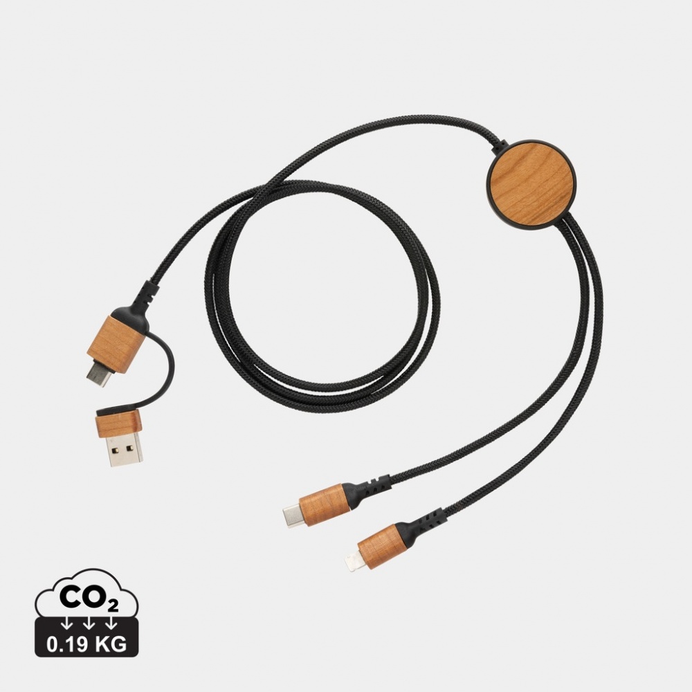 Logo trade corporate gift photo of: Ohio RCS certified recycled plastic 6-in-1 cable