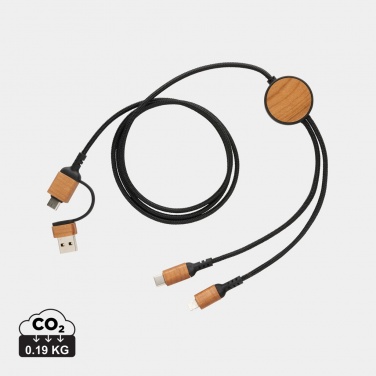Logo trade promotional gifts image of: Ohio RCS certified recycled plastic 6-in-1 cable