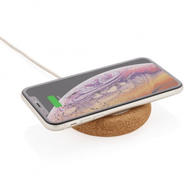 Logo trade corporate gifts image of: Cork and Wheat 5W wireless charger