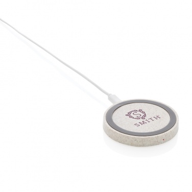 Logotrade promotional merchandise image of: Wheat Straw 5W round wireless charging pad