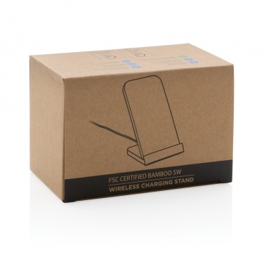 Logotrade promotional product picture of: Bamboo 5W wireless charging stand