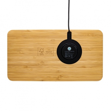 Logotrade promotional gift picture of: Bamboo desk organiser 10W wireless charger