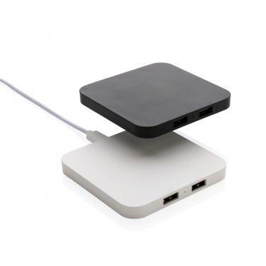Logotrade business gift image of: RCS recycled plastic 10W Wireless charger with USB Ports