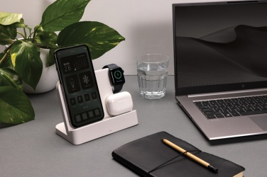 Logo trade advertising product photo of: Joltz RCS recycled plastic dual 15W charger with iWatch slot