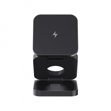 Logo trade business gift photo of: Terra RCS recycled aluminum foldable 3 in 1 15W charger