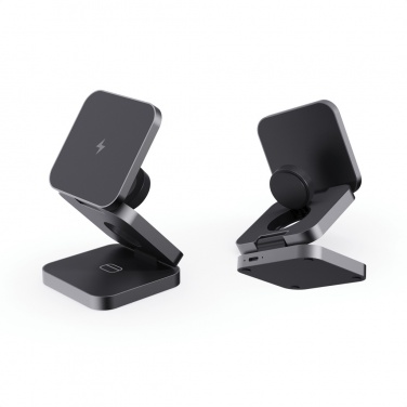 Logotrade promotional products photo of: Terra RCS recycled aluminum foldable 3 in 1 15W charger