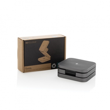 Logotrade promotional giveaway image of: Terra RCS recycled aluminum foldable 3 in 1 15W charger