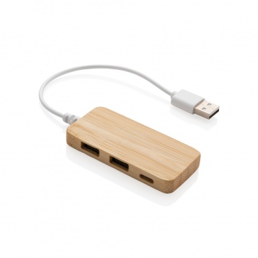 Logo trade promotional gifts image of: Bamboo hub with Type-C