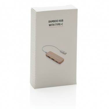 Logo trade corporate gift photo of: Bamboo hub with Type-C