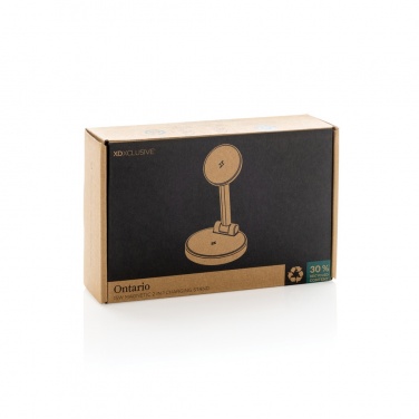 Logo trade advertising product photo of: Ontario RCS rplastic 15W magnetic charging 2 in 1 stand
