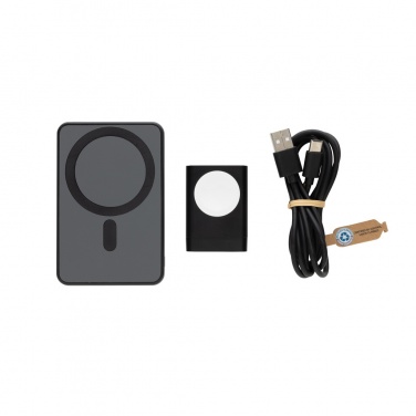 Logo trade promotional product photo of: Powerbase RCS recycled plastic 3 in 1 charger with powerbank