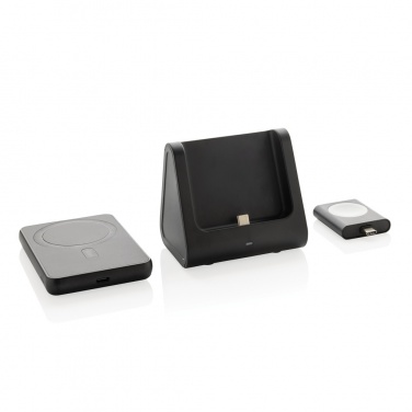 Logotrade corporate gifts photo of: Powerbase RCS recycled plastic 3 in 1 charger with powerbank
