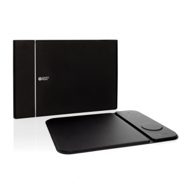 Logo trade promotional products picture of: Swiss peak RCS recycled PU 15W 3 in 1 charging mousepad