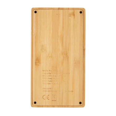 Logo trade promotional item photo of: Bamboo 4.000 mAh wireless 5W Powerbank
