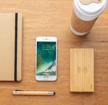 Logotrade promotional giveaway picture of: Bamboo 4.000 mAh wireless 5W Powerbank