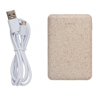 Logotrade promotional item image of: Wheat Straw 5.000 mAh Pocket Powerbank