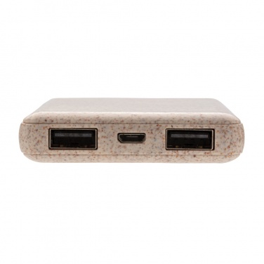 Logo trade promotional giveaways picture of: Wheat Straw 5.000 mAh Pocket Powerbank